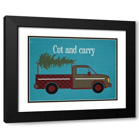 Christmas Tree Black Modern Wood Framed Art Print with Double Matting by Phillip, Jamie