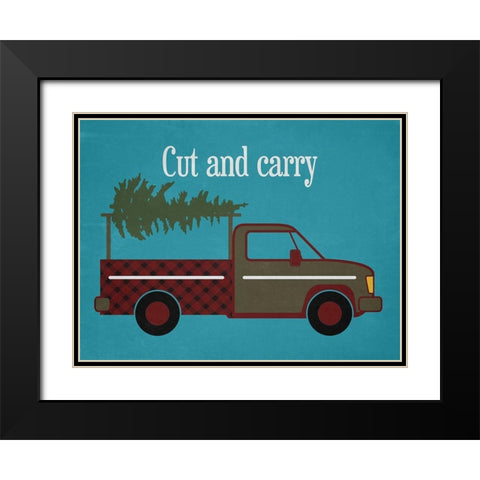 Christmas Tree Black Modern Wood Framed Art Print with Double Matting by Phillip, Jamie