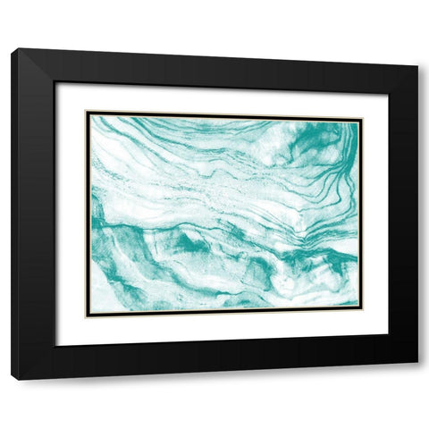Blue Vains Abstract Black Modern Wood Framed Art Print with Double Matting by Phillip, Jamie