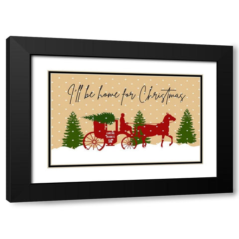 Home For Christmas Black Modern Wood Framed Art Print with Double Matting by Phillip, Jamie