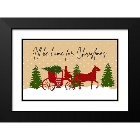Home For Christmas Black Modern Wood Framed Art Print with Double Matting by Phillip, Jamie
