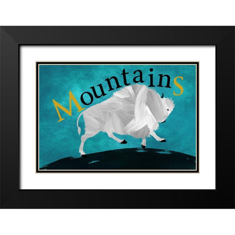 Mountain Bison Black Modern Wood Framed Art Print with Double Matting by Phillip, Jamie