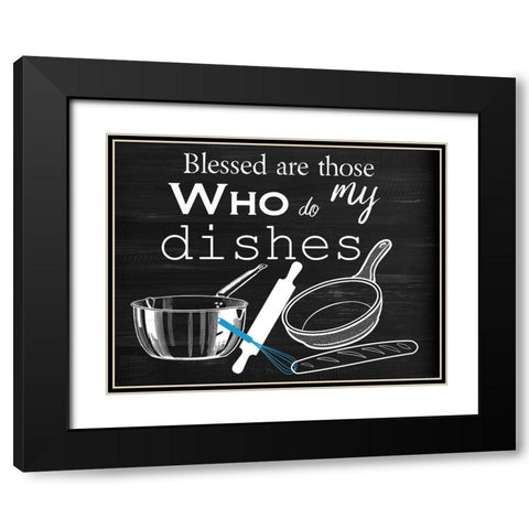 Dishes Black Modern Wood Framed Art Print with Double Matting by Phillip, Jamie