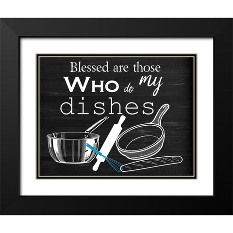 Dishes Black Modern Wood Framed Art Print with Double Matting by Phillip, Jamie