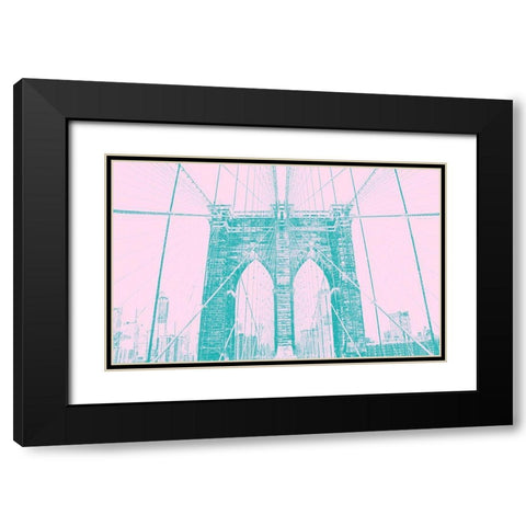 Brooklyn Bridge 1 Black Modern Wood Framed Art Print with Double Matting by Phillip, Jamie