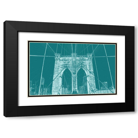 Brooklyn Bridge 2 Black Modern Wood Framed Art Print with Double Matting by Phillip, Jamie