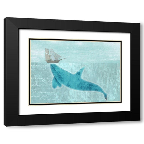 Giant Whale Black Modern Wood Framed Art Print with Double Matting by Phillip, Jamie
