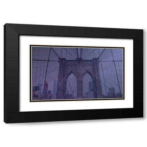 Starry Night New York Black Modern Wood Framed Art Print with Double Matting by Phillip, Jamie