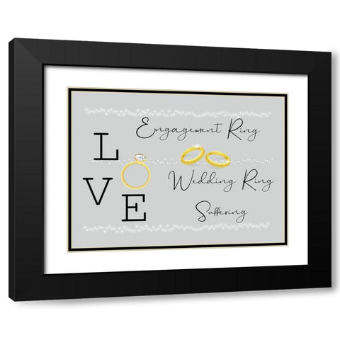Crazy Love Black Modern Wood Framed Art Print with Double Matting by Phillip, Jamie