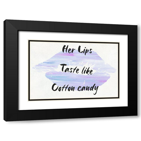Cotton Candy Lips Black Modern Wood Framed Art Print with Double Matting by Phillip, Jamie
