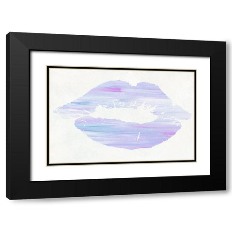 Cotton Candy Lips 2 Black Modern Wood Framed Art Print with Double Matting by Phillip, Jamie