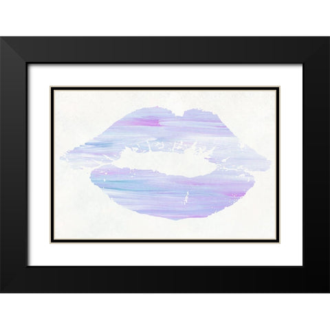 Cotton Candy Lips 2 Black Modern Wood Framed Art Print with Double Matting by Phillip, Jamie