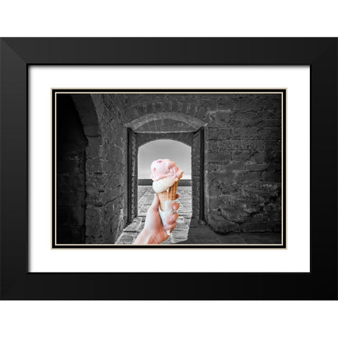 Ice Cream Door 1 Black Modern Wood Framed Art Print with Double Matting by Phillip, Jamie
