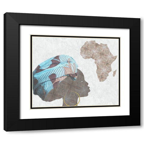 Mama Africa Black Modern Wood Framed Art Print with Double Matting by Phillip, Jamie