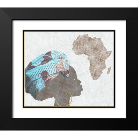 Mama Africa Black Modern Wood Framed Art Print with Double Matting by Phillip, Jamie
