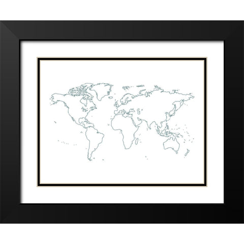 Map 1 Black Modern Wood Framed Art Print with Double Matting by Phillip, Jamie