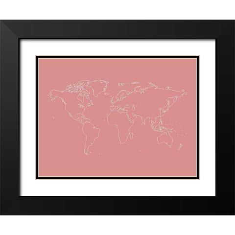 Map 2 Black Modern Wood Framed Art Print with Double Matting by Phillip, Jamie