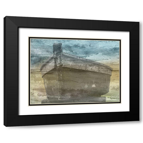 Painted Beach Black Modern Wood Framed Art Print with Double Matting by Phillip, Jamie