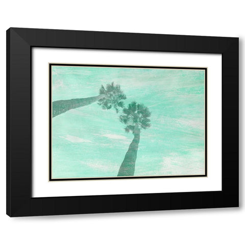Aqua Palm Black Modern Wood Framed Art Print with Double Matting by Phillip, Jamie