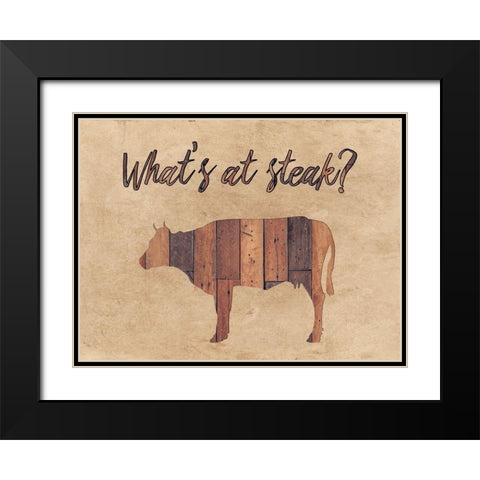 Steak Black Modern Wood Framed Art Print with Double Matting by Phillip, Jamie