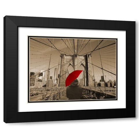 Across The Bridge Black Modern Wood Framed Art Print with Double Matting by Phillip, Jamie