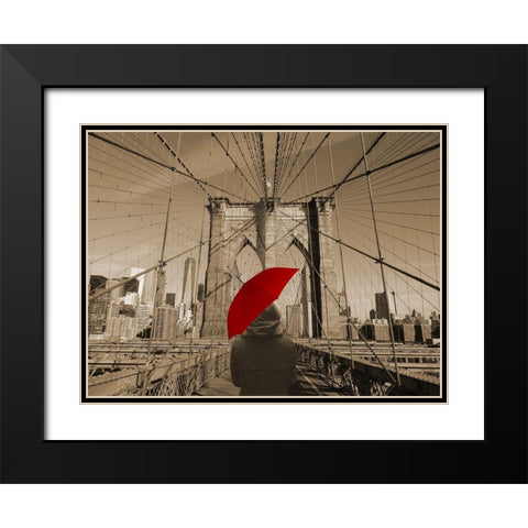 Across The Bridge Black Modern Wood Framed Art Print with Double Matting by Phillip, Jamie