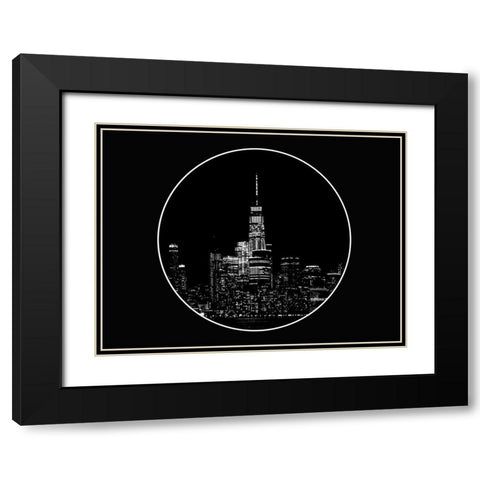 Dark New York Black Modern Wood Framed Art Print with Double Matting by Phillip, Jamie