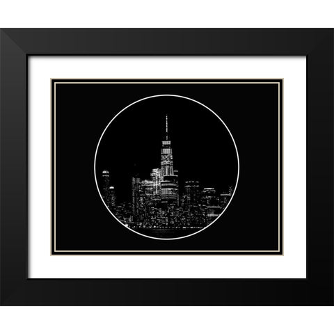 Dark New York Black Modern Wood Framed Art Print with Double Matting by Phillip, Jamie