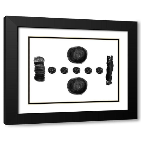 Spoken Brushes 3 Black Modern Wood Framed Art Print with Double Matting by Phillip, Jamie