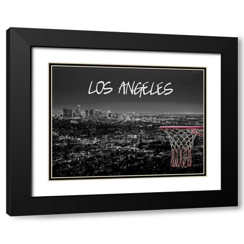 Los Angeles Black Modern Wood Framed Art Print with Double Matting by Phillip, Jamie