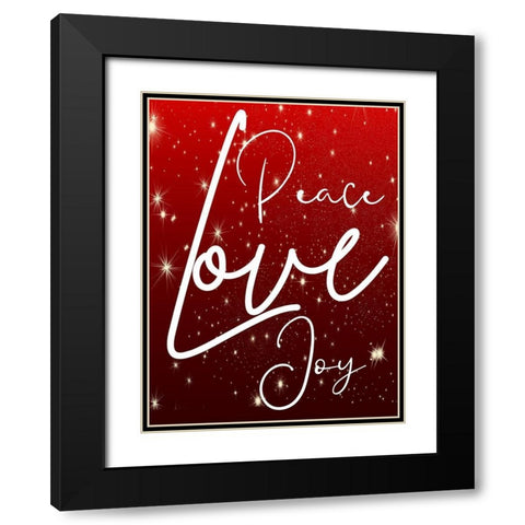 Peace Love Joy Black Modern Wood Framed Art Print with Double Matting by Phillip, Jamie
