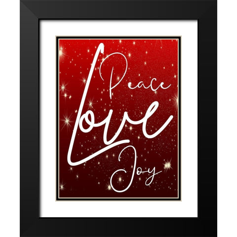 Peace Love Joy Black Modern Wood Framed Art Print with Double Matting by Phillip, Jamie