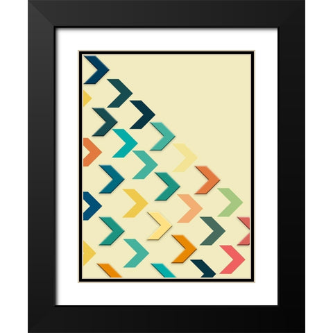 One Direction Black Modern Wood Framed Art Print with Double Matting by Phillip, Jamie