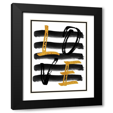 Golden Kinda Love 1 Black Modern Wood Framed Art Print with Double Matting by Phillip, Jamie
