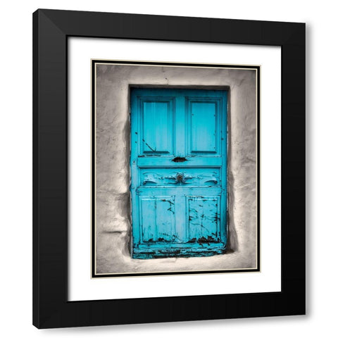 Blue Cottage Black Modern Wood Framed Art Print with Double Matting by Phillip, Jamie