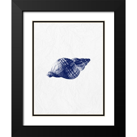 Indigo Shell 2 Black Modern Wood Framed Art Print with Double Matting by Phillip, Jamie