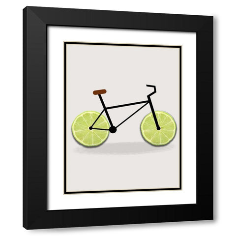 Lime Bike Black Modern Wood Framed Art Print with Double Matting by Phillip, Jamie