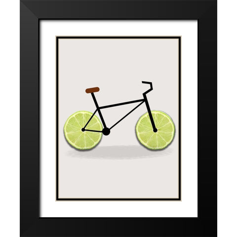 Lime Bike Black Modern Wood Framed Art Print with Double Matting by Phillip, Jamie