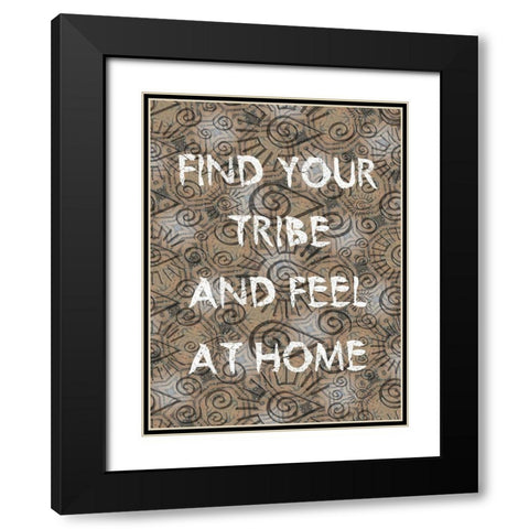 Find Your Tribe Black Modern Wood Framed Art Print with Double Matting by Phillip, Jamie