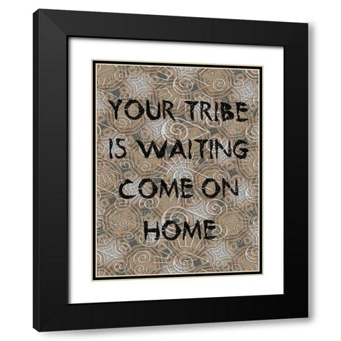 Find Your Tribe 2 Black Modern Wood Framed Art Print with Double Matting by Phillip, Jamie
