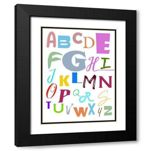 ABC Black Modern Wood Framed Art Print with Double Matting by Phillip, Jamie