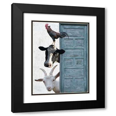 Happy Farm 1 Black Modern Wood Framed Art Print with Double Matting by Phillip, Jamie