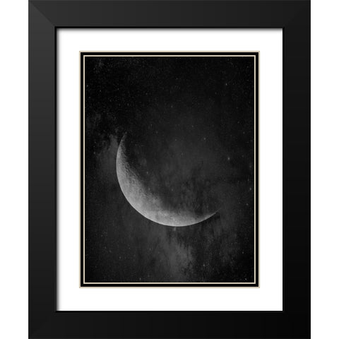 Moon Black Modern Wood Framed Art Print with Double Matting by Phillip, Jamie