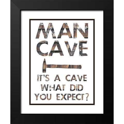 Man Cave Black Modern Wood Framed Art Print with Double Matting by Phillip, Jamie