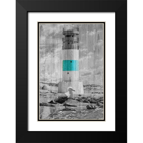 Lighthouse Black Modern Wood Framed Art Print with Double Matting by Phillip, Jamie