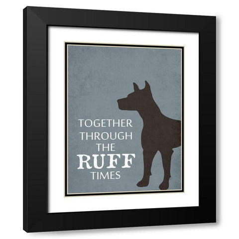 Dog Talk Black Modern Wood Framed Art Print with Double Matting by Phillip, Jamie