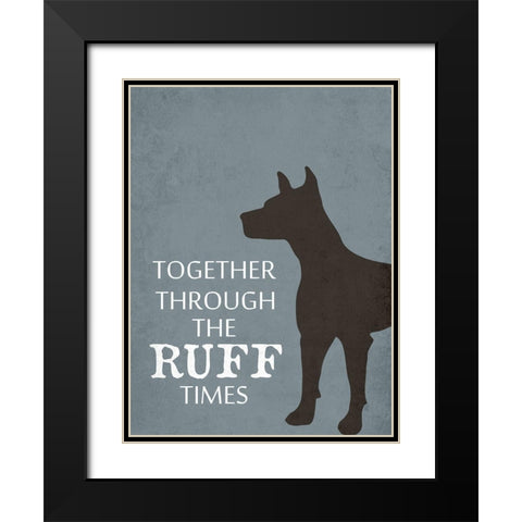 Dog Talk Black Modern Wood Framed Art Print with Double Matting by Phillip, Jamie