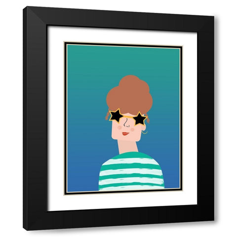 Pretty Woman Black Modern Wood Framed Art Print with Double Matting by Phillip, Jamie