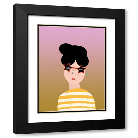 Isabella Black Modern Wood Framed Art Print with Double Matting by Phillip, Jamie