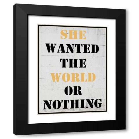 World Black Modern Wood Framed Art Print with Double Matting by Phillip, Jamie
